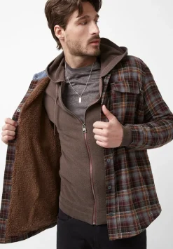 Soqer Men’s Shacket in Grey Brown Plaid - BM24150