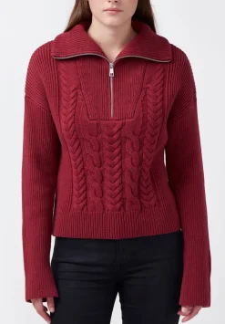 Sorella Women's Long Sleeve Sweater in Dark Red - SW0032F