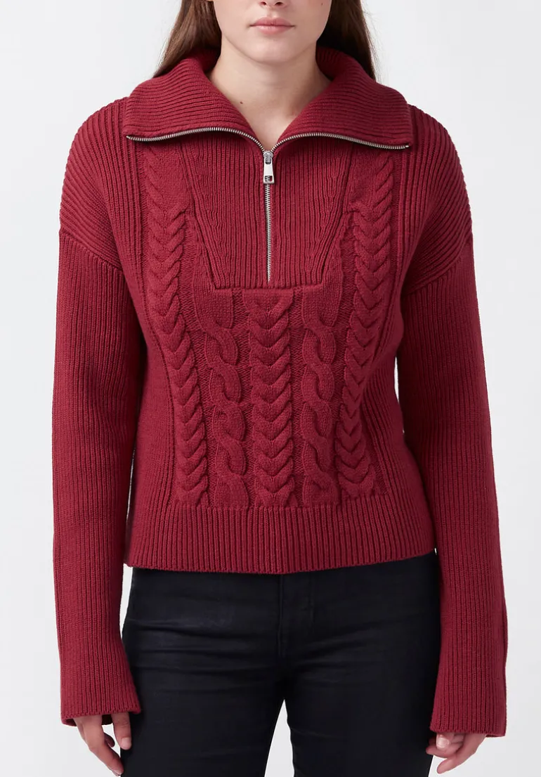 Sorella Women's Long Sleeve Sweater in Dark Red - SW0032F