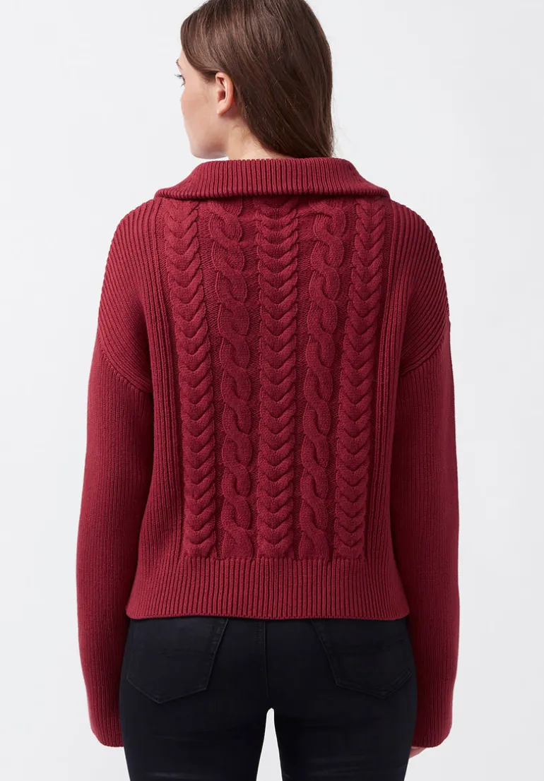 Sorella Women's Long Sleeve Sweater in Dark Red - SW0032F