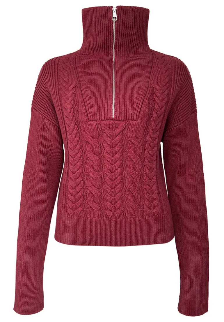 Sorella Women's Long Sleeve Sweater in Dark Red - SW0032F