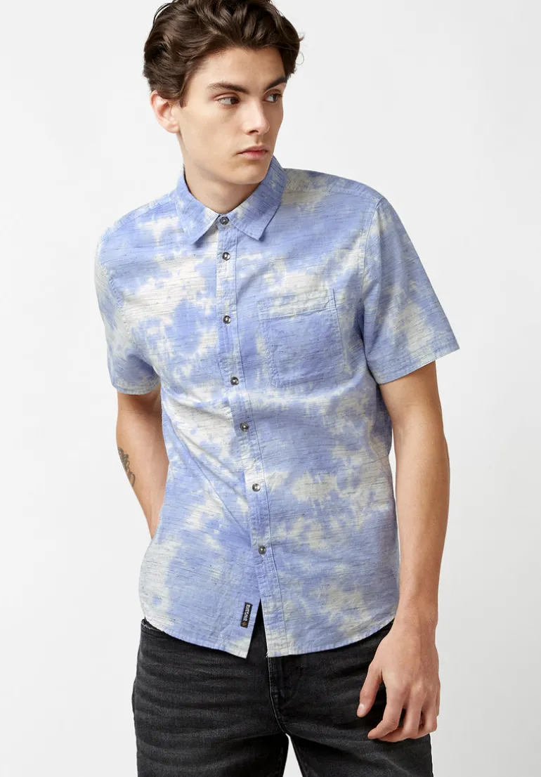 Sotar Short-Sleeve Tie Dye Shirt, Blue - BM23919
