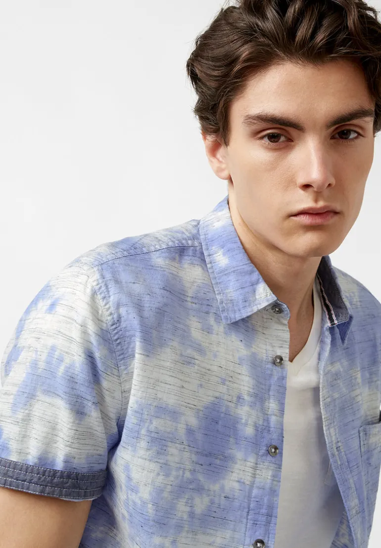 Sotar Short-Sleeve Tie Dye Shirt, Blue - BM23919