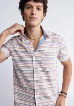 Sotaro Men's Short-Sleeve Striped Shirt in Multicolor - BM24301