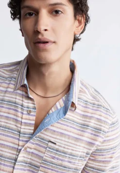 Sotaro Men's Short-Sleeve Striped Shirt in Multicolor - BM24301