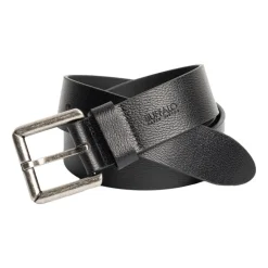 Square Buckle Black Buffalo Leather Belt - BB1000C04