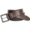 Square Buckle Brown Buffalo Leather Belt - BB1000C13