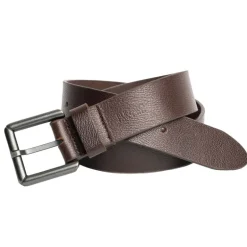 Square Buckle Brown Buffalo Leather Belt - BB1000C13