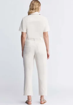 Stacia Women’s Short Sleeve Jumpsuit in Off-White - WD0025P