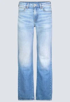 Straight Six Men's Crinkled and Sanded Jeans, Light Blue - BM26000