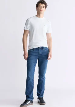 Straight Six Men's Freedom Flex Jeans, Whiskered Indigo - BM26018