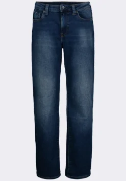 Straight Six Men's Freedom Flex Jeans in Dark Sanded Blue - BM22946