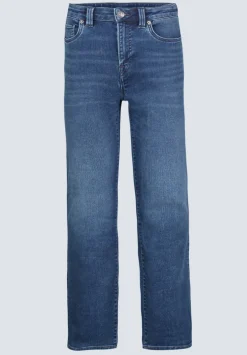 Straight Six Men's Freedom Flex Jeans, Whiskered Indigo - BM26018