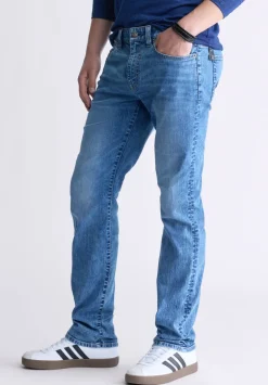 Straight Six Men's Jeans, Contrasted Indigo - BM26028