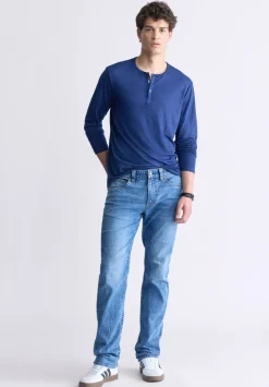 Straight Six Men's Jeans, Contrasted Indigo - BM26028