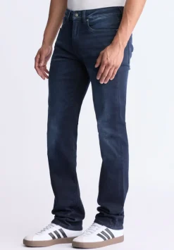 Straight Six Men's Jeans, Dark Antique Blue - BM26013