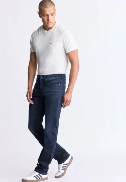 Straight Six Men's Jeans, Dark Antique Blue - BM26013