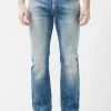 Straight Six Men’s Jeans in Veined and Contrasted - BM22861