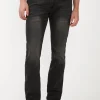 Straight Six Men's Jeans in Crinkled and Sanded Black - BM22614