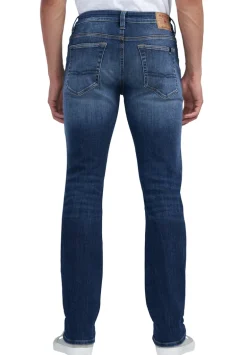 Straight Six Men's Jeans in Veined and Crinkled Indigo - BM22828