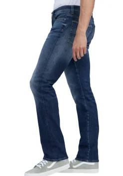 Straight Six Men's Jeans in Veined and Crinkled Indigo - BM22828