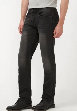 Straight Six Men's Jeans in Crinkled and Sanded Black - BM22614