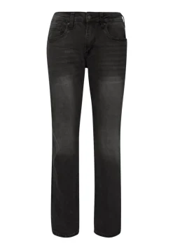 Straight Six Men's Jeans in Crinkled and Sanded Black - BM22614
