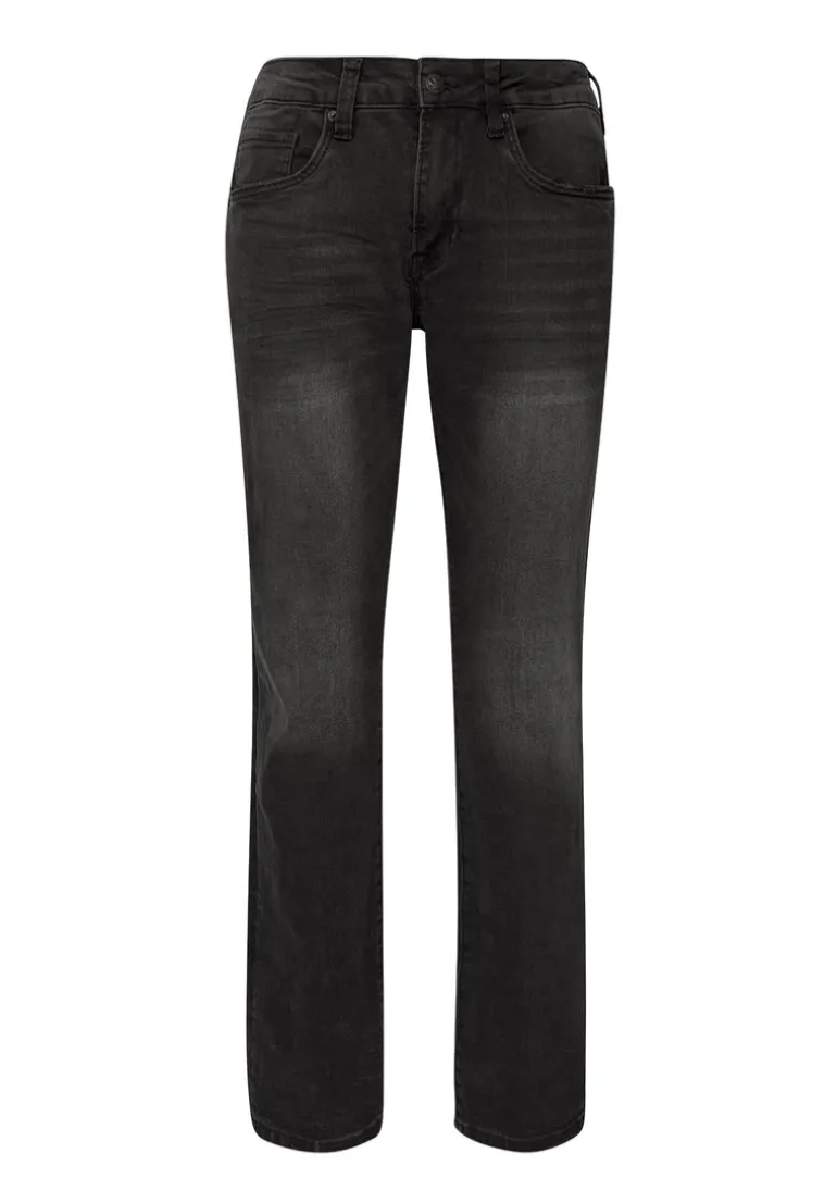 Straight Six Men's Jeans in Crinkled and Sanded Black - BM22614