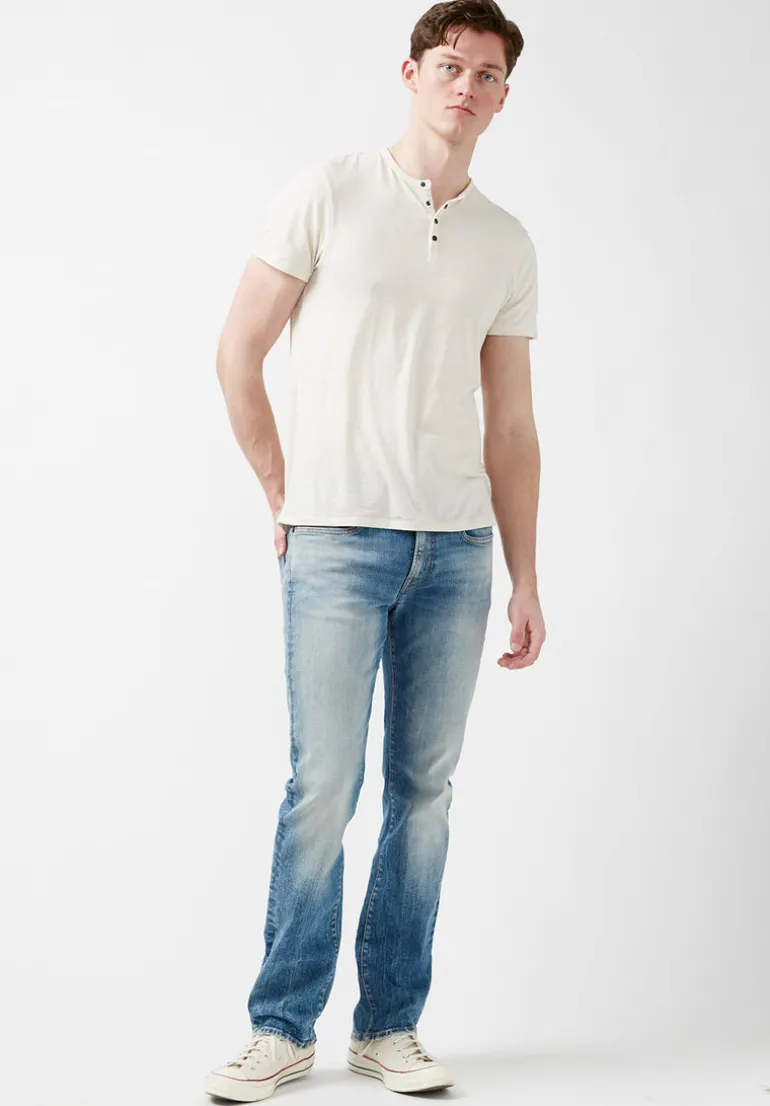 Straight Six Men’s Jeans in Veined and Contrasted - BM22861