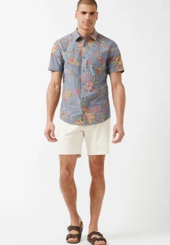Sunil Short-Sleeve Chambray Printed Shirt, Mirage - BM23893