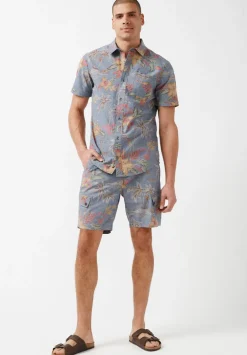 Sunil Short-Sleeve Chambray Printed Shirt, Mirage - BM23893