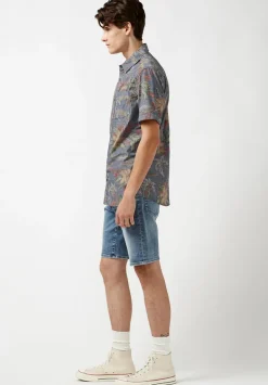 Sunil Short-Sleeve Chambray Printed Shirt, Mirage - BM23893