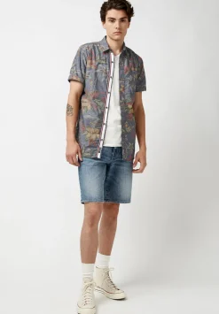 Sunil Short-Sleeve Chambray Printed Shirt, Mirage - BM23893