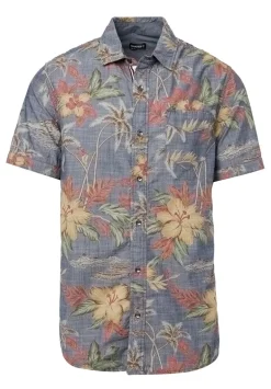 Sunil Short-Sleeve Chambray Printed Shirt, Mirage - BM23893