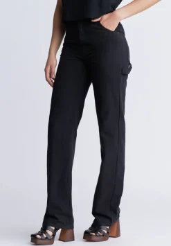 Super High-Rise Loose Straight Jane Women's Pants, Black - BL15966