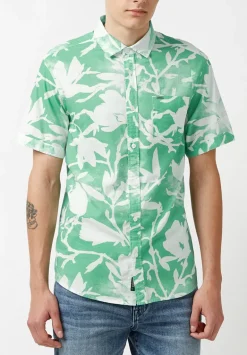 Susara Men's Collared Short Sleeves Printed Shirt, Green - BM23963