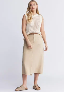 Syden Women’s Openwork Knit Tank Top in Off-White - SW0060P