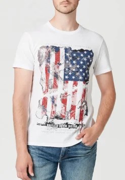 Tacio Men's Banner Wave Americana T-Shirt in White - BM23762