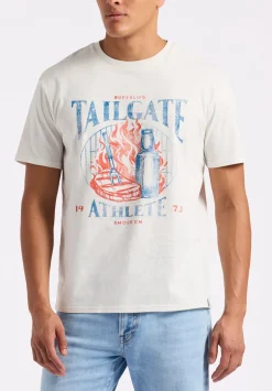 Tailgate Men's Graphic T-Shirt with BBQ Print, Milk - BM24640
