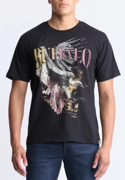 Takuma Men's Graphic Eagle Print T-Shirt, Black - BM24506