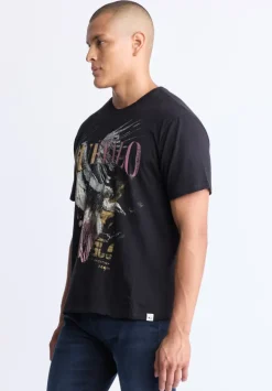Takuma Men's Graphic Eagle Print T-Shirt, Black - BM24506