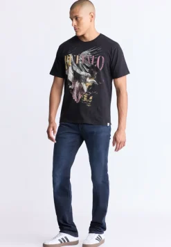 Takuma Men's Graphic Eagle Print T-Shirt, Black - BM24506