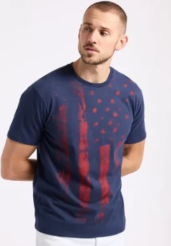 Talla Men's Graphic T-Shirt with American Flag Print, Whale - BM24650