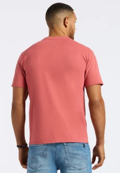 Tarz Men's Graphic T-Shirt with Bull Skull Motif, Miniral Red - BM24649