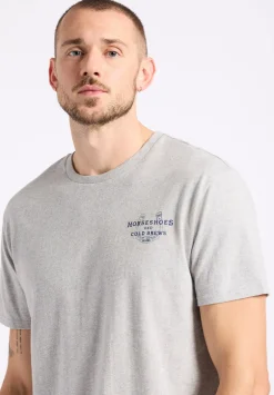 Tastrup Men's Graphic T-Shirt with Horseshoes Print, Heather Grey - BM24637