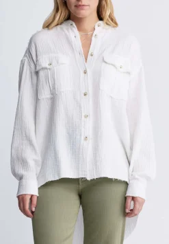 Taylee Women’s Oversized Blouse in White - WT0118P