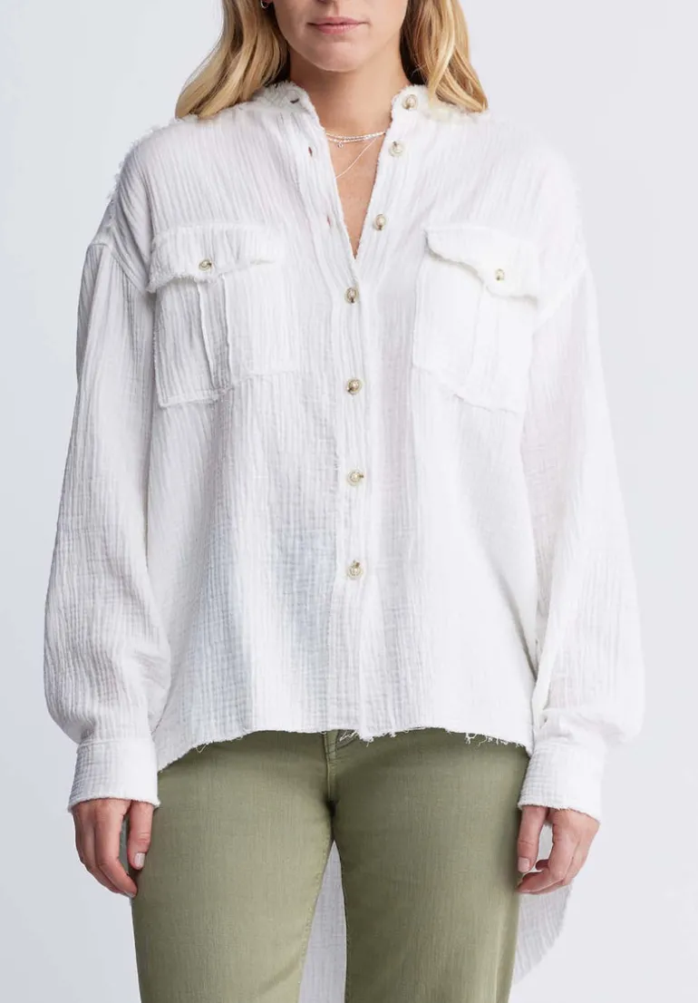 Taylee Women’s Oversized Blouse in White - WT0118P
