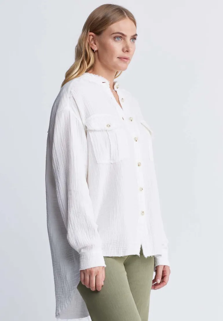 Taylee Women’s Oversized Blouse in White - WT0118P