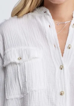 Taylee Women’s Oversized Blouse in White - WT0118P
