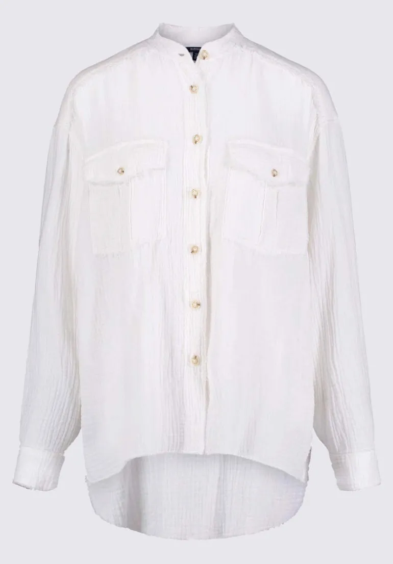 Taylee Women’s Oversized Blouse in White - WT0118P